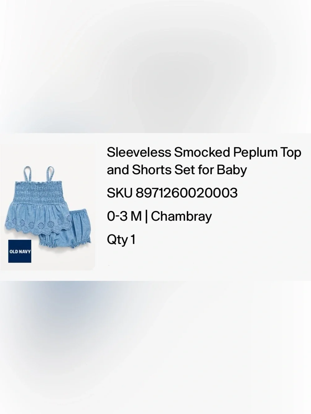 Denim peplum set for babygirl